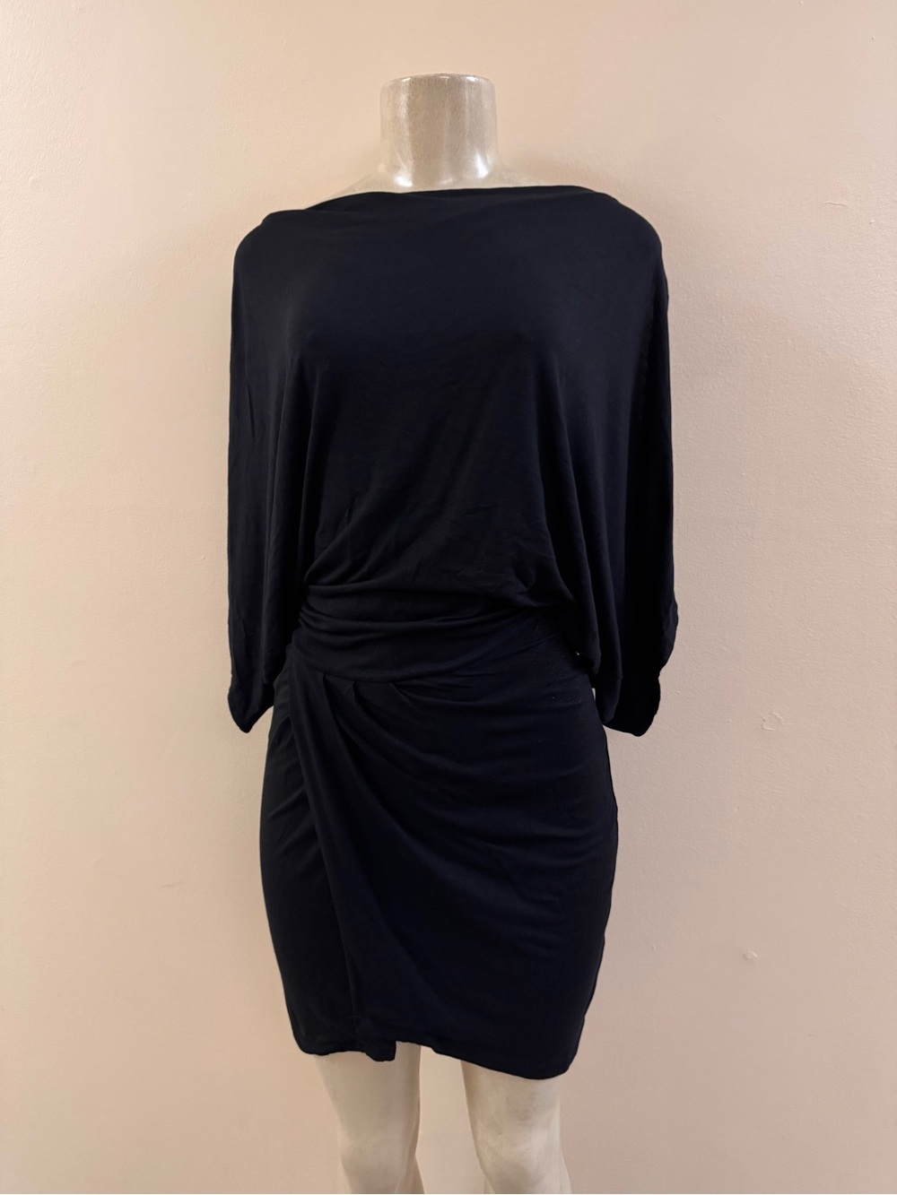 Fluxus Black Ruched Bodycon Dress Fair Condition Size XS